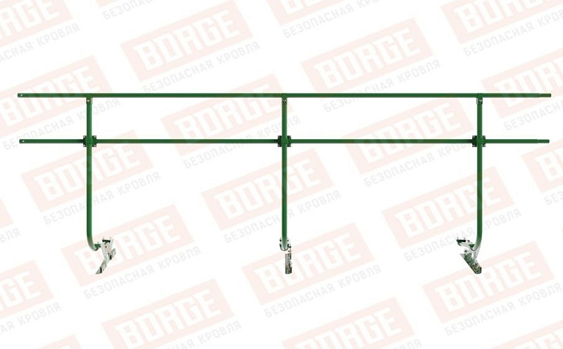 Кровельное ограждение Borge для фальцевой кровли оцинкованное RAL 6002, 300*120 см