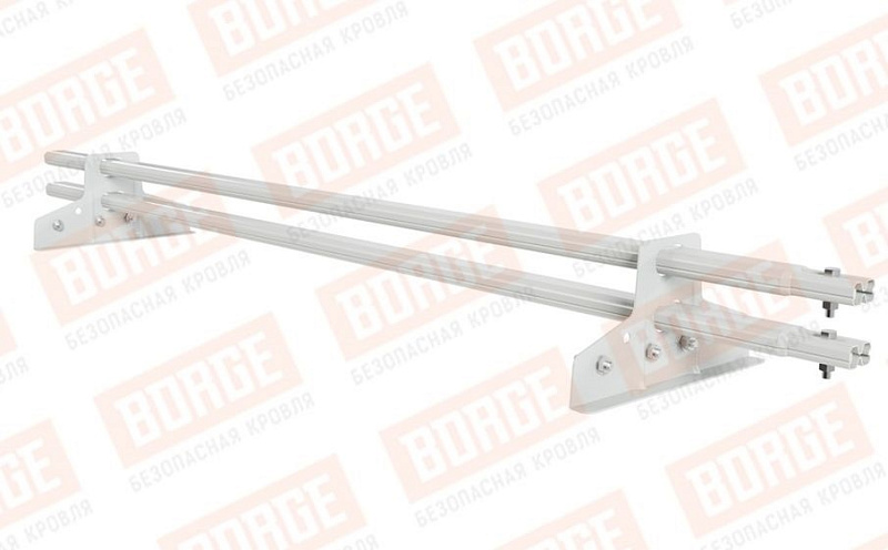 Снегозадержатель трубчатый Borge для фальцевой кровли оцинкованный RAL 9003, 1,5 м