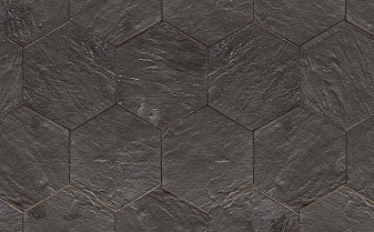 Клинкерная брусчатка Muhr №15 Schwarz-bunt edelglanz, гексагон 200*20 мм