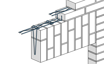 Система Baut для перемычки с вертикальной кладкой в полтора кирпича