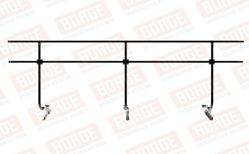 Кровельное ограждение Borge для фальцевой кровли оцинкованное RAL 9005, 300*90 см