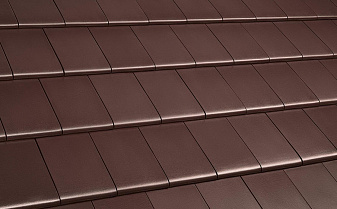Керамическая черепица рядовая ERLUS Linea, Sinterbraun (коричневый классический ангоб)