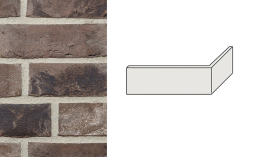Плитка угловая Terca Cinder Coal-White Grijs-Zwart-Wit, 215*65*102*22-25 мм