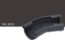 Угол универсальный регулируемый KROP PVC 120-145 градусов для системы D 130/90 мм, RAL 8019