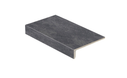 Клинкерная ступень прямоугольная Stroeher Keraplatte Roccia 845 nero 294х175х52х10 мм