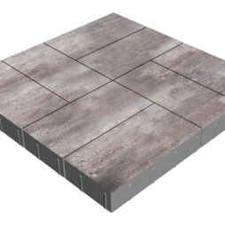 Плитка тротуарная SteinRus Грас Б.4.П.8, гладкая, Умбра, 400*200*80 мм