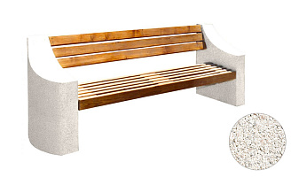 Деревянная скамья с бетонными опорами ВЫБОР СК-7 гранит цвет белый 2,3 м