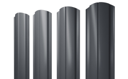 Штакетник Полукруглый Slim фигурный Rooftop Matte RAL 7024 мокрый асфальт