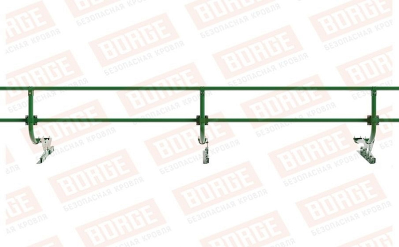Кровельное ограждение Borge для фальцевой кровли оцинкованное RAL 6002, 300*60 см