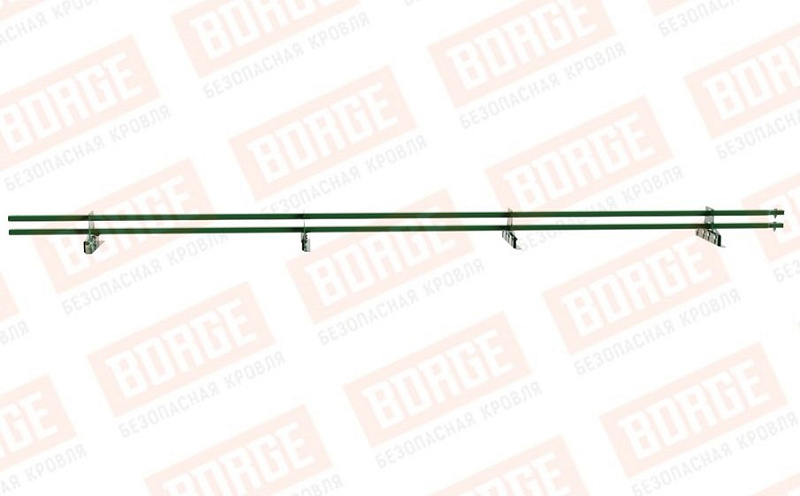 Снегозадержатель трубчатый Borge для фальцевой кровли оцинкованный RAL 6002, 3 м