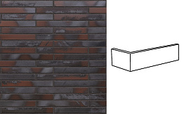 Клинкерная плитка угловая King Klinker KING SIZE LF03 Iron clay, 240*52*115*14 мм