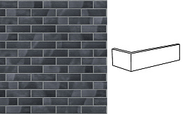 Клинкерная плитка угловая King Klinker Dream House 32 Black Pearl RF10, 250*65*120*10 мм