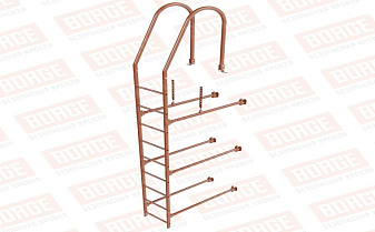 Лестница фасадная Borge (верхняя секция) оцинкованная RAL 8004, 2,7 м