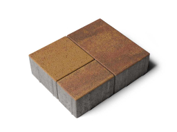 Плитка тротуарная Старый город Б.1.Фсм.8 листопад гладкий осень, комплект 3 шт, толщина 80 мм