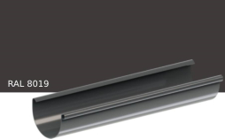 Желоб водосточный KROP PVC для системы D 75/63 мм, RAL 8019, 3 м