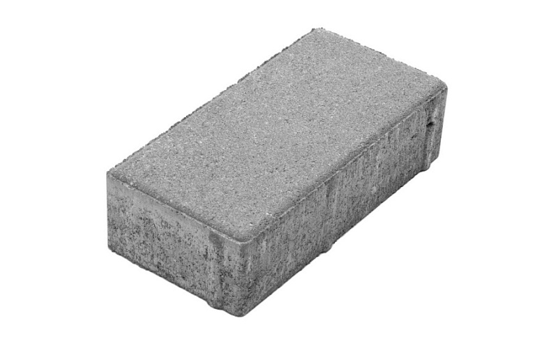 Плитка тротуарная Прямоугольник А.2.П.4 стандарт гладкий серый, 200*100*40 мм 