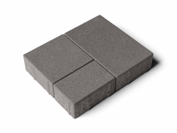 Плитка тротуарная Старый город Б.1.Фсм.6 стандарт гладкий черный, комплект 3 шт, толщина 60 мм