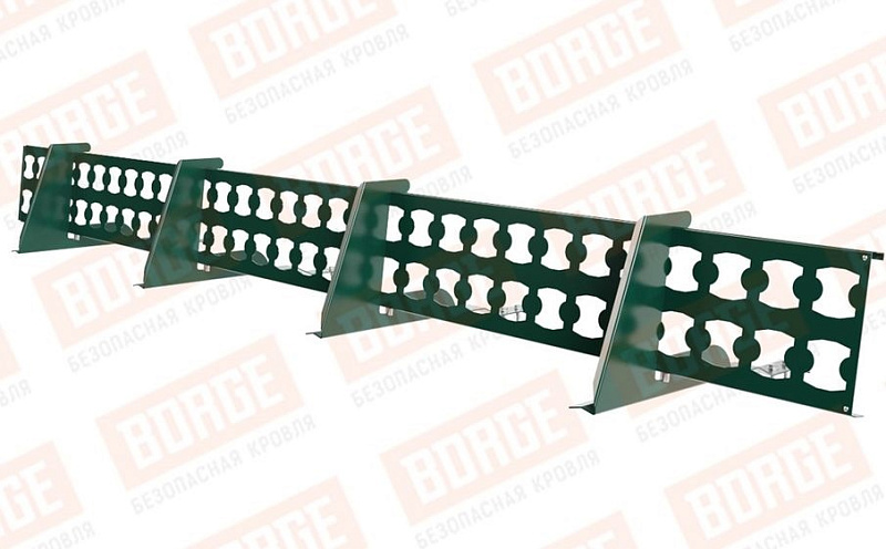 Снегозадержатель решетчатый Borge для черепичной кровли оцинкованный RAL 6005, 2,5 м