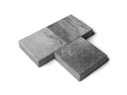 Плитка тротуарная Квадрат Б.1.К.8 листопад гладкий антрацит, 300*300*80 мм