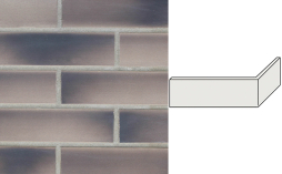 Клинкерная плитка угловая Terramatic Plato Grey АВ, 185*71*60*14 мм