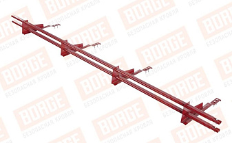 Снегозадержатель трубчатый Borge для черепичной кровли оцинкованный RAL 3003, 3 м