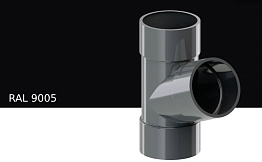 Тройник 67 градусов KROP PVC для системы D 75/63 мм, RAL 9005