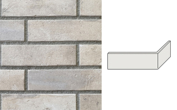 Клинкерная плитка угловая INTERBAU Brick Loft, INT 571 Vanille, 240*115*52*10 мм