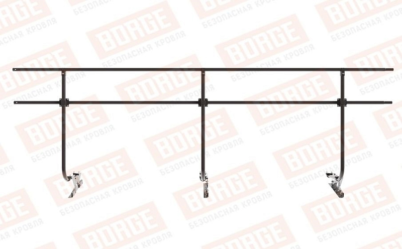 Кровельное ограждение Borge для фальцевой кровли оцинкованное RAL 8019, 300*90 см
