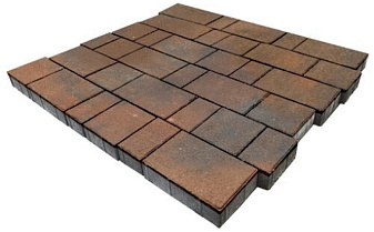 Плитка тротуарная SteinRus Bergamo А.6.Псм.4 гладкая, ColorMix Штайнрус, толщина 40 мм