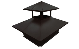 Дымник на трубу Grand Line двойной 520*390 мм 0,5 GreenCoat Pural BT с пленкой RR 23 темно-серый