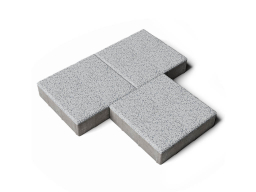 Плитка тротуарная Квадрат Б.1.К.8 стоунмикс белый с черным, 300*300*80 мм 