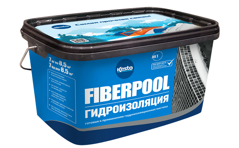 Гидроизоляционная мастика Kesto Fiberpool, 7 кг