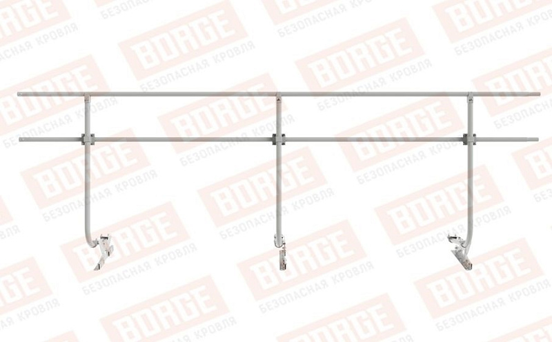 Кровельное ограждение Borge для фальцевой кровли оцинкованное RAL 9006, 300*120 см