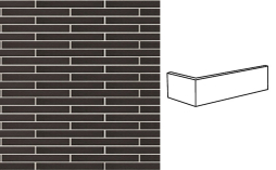 Клинкерная плитка угловая King Klinker Dream House 18 Volcanic black, 490*52*14 мм