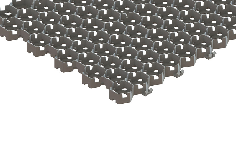 Решетка газонная Standartpark HEXARM серая, 495*580*30 мм