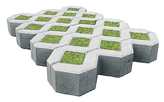 Газонная решетка SteinRus Б.1.ГР.8, гладкая, серый, 600*400 мм