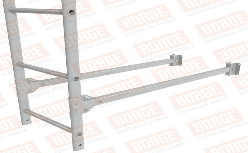 Лестница фасадная Borge (верхняя секция) оцинкованная RAL 9006, 2,7 м