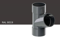Тройник 67 градусов KROP PVC для системы D 75/63 мм, RAL 8019