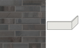 Клинкерная плитка угловая Stroeher Brickwerk, 650 eisenschwarz, 240*115*52*12 мм