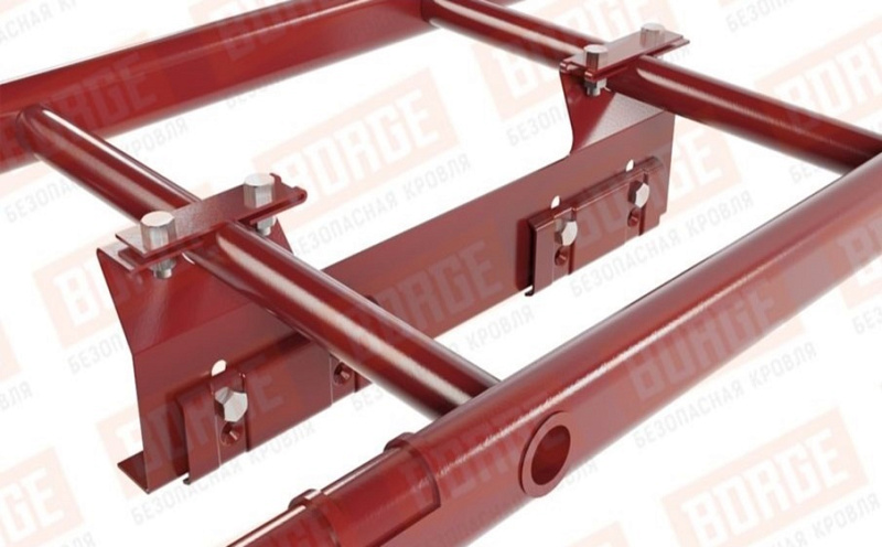 Лестница кровельная Borge для фальцевой кровли оцинкованная RAL 3011, 2,7 м
