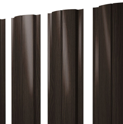 Штакетник Полукруглый Slim 0,45 Print Elite Coffee Wood TwinColor