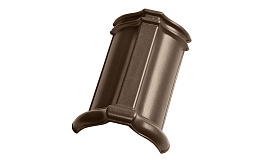 Керамическая черепица конек шпунтованный №2 TONDACH Samba 11 (Sensaton 11), Brown engobe