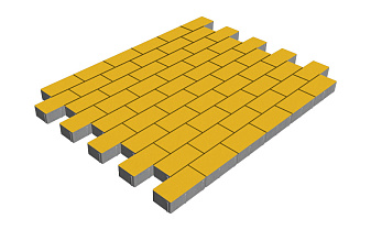 Плитка тротуарная SteinRus Прямоугольник Б.6.П.6 гладкая желтый, 200*100*60 мм