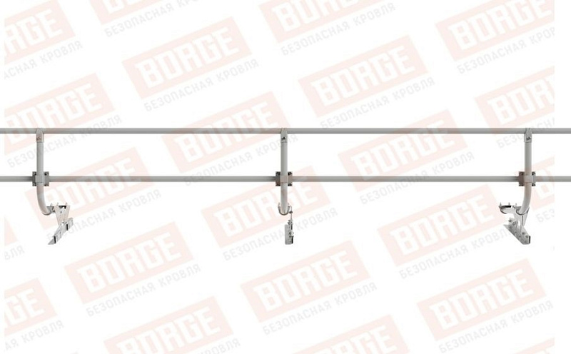Кровельное ограждение Borge для фальцевой кровли оцинкованное RAL 9006, 300*60 см