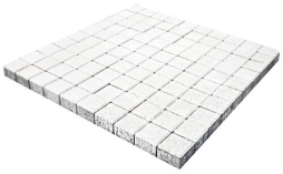 Плитка тротуарная SteinRus Квадрат малый Б.2.К.6, гладкая, белый, 100*100*60 мм