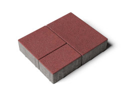 Плитка тротуарная Старый город Б.1.Фсм.6 стандарт гладкий красный, комплект 3 шт, толщина 60 мм