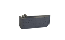 Клинкерная плитка угловая Terramatic Koro Black AB, 185*71*60*14 мм