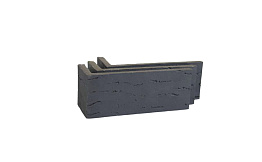 Клинкерная плитка угловая Terramatic Koro Black AB, 185*71*60*14 мм