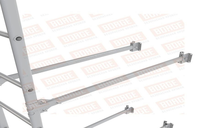 Лестница фасадная Borge (нижняя секция) оцинкованная RAL 7004, 1,8 м