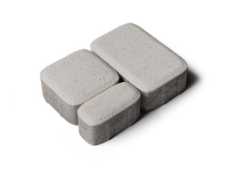 Плитка тротуарная Классико Б.4.КО.6 стандарт гладкий белый, комплект 3 шт, толщина 60 мм